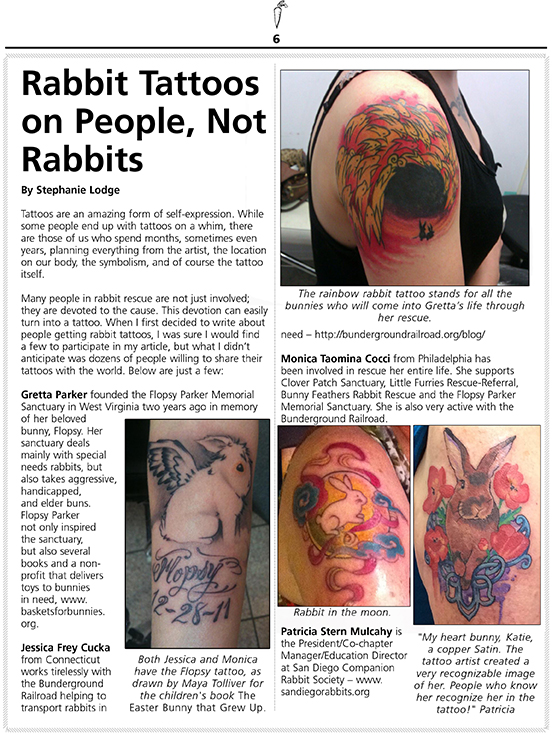 Rabbit Tattoos on People, Not Rabbits